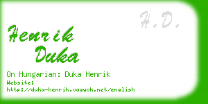 henrik duka business card